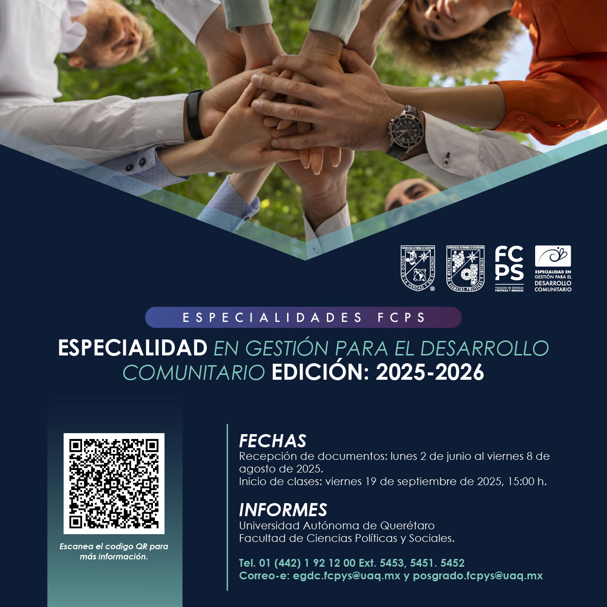 Covocatoria Especialidad en Gestión del Desarrollo Comunitario 2025